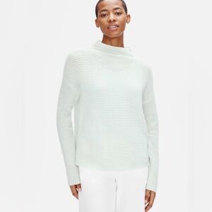 Eileen Fisher Italian Cashmere Funnel Neck Box Sweater